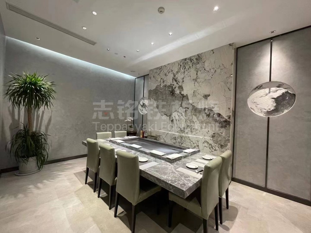 长方形、客户案例实景、铁板烧餐厅、企业会所，铁板烧设备客户现场实景。