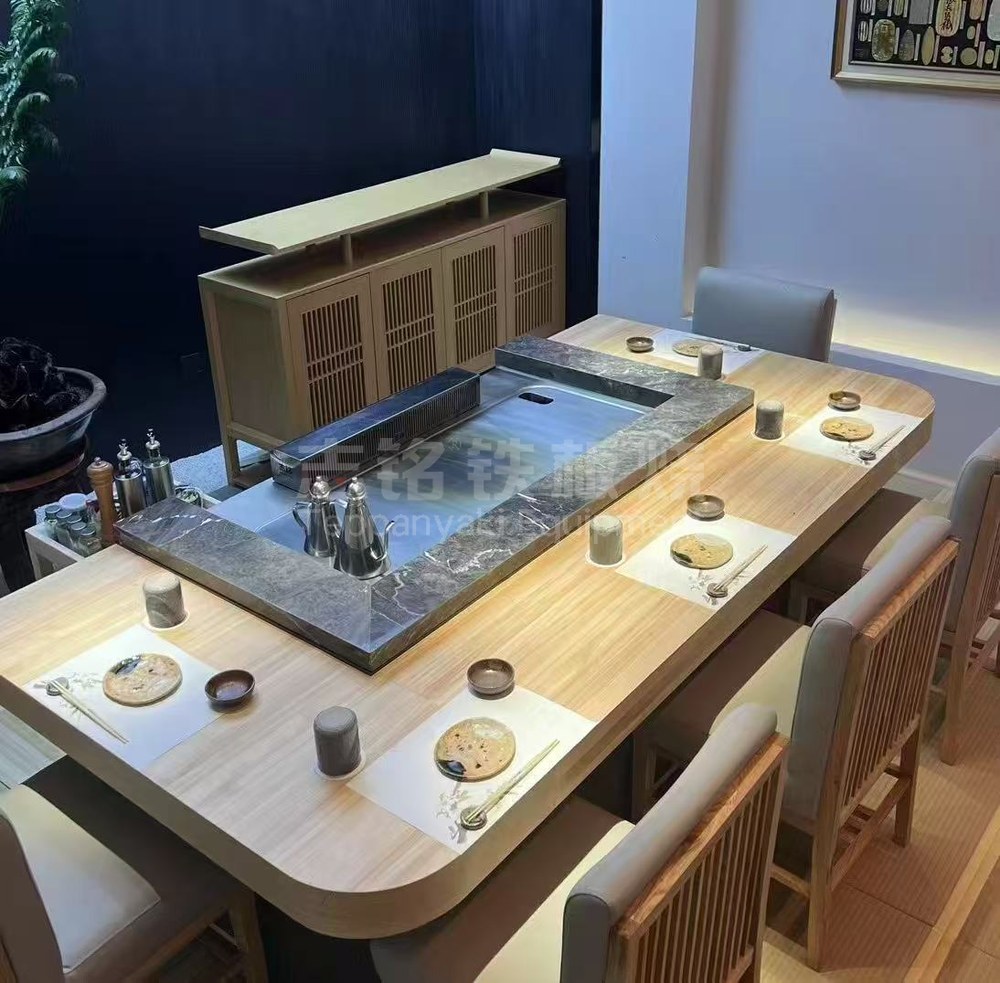 长方形、客户案例实景、铁板烧餐厅、企业会所，铁板烧设备客户现场实景。