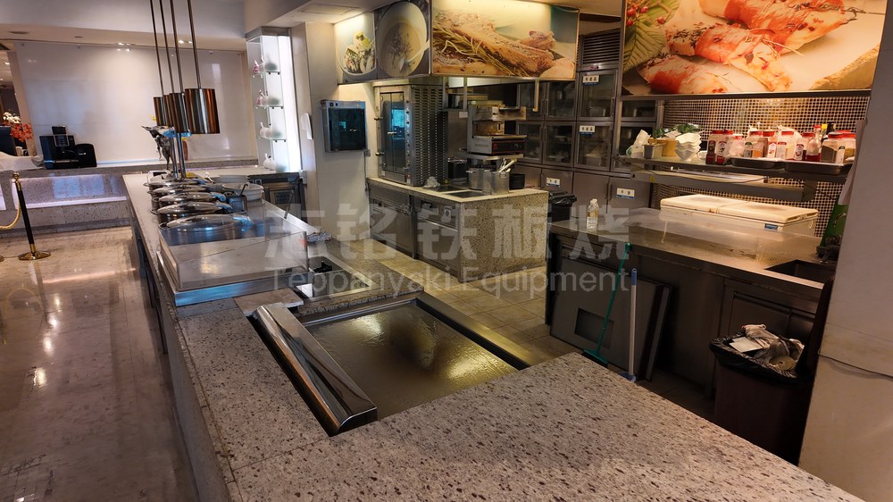 长方形、客户案例实景、酒店度假村游轮、美食档口明档，铁板烧设备客户现场实景。