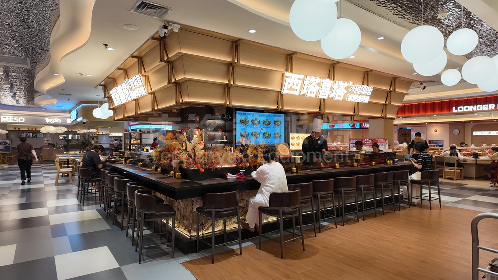 美食档口明档、板前烤肉饭，铁板烧设备实景图。