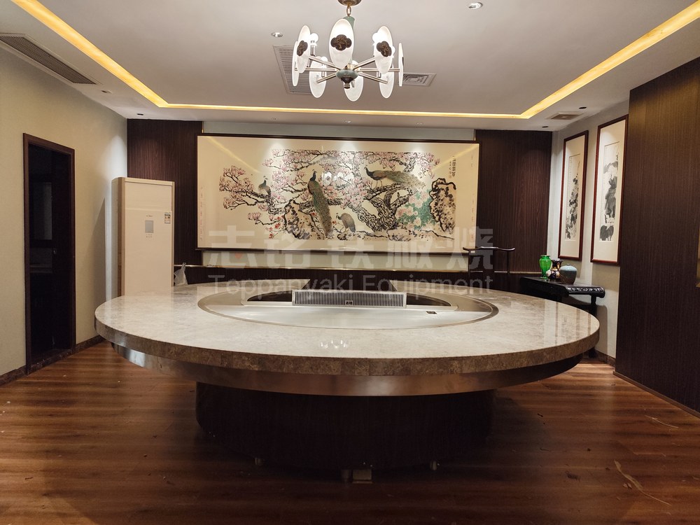 圆形、企业会所，铁板烧设备实景图。
