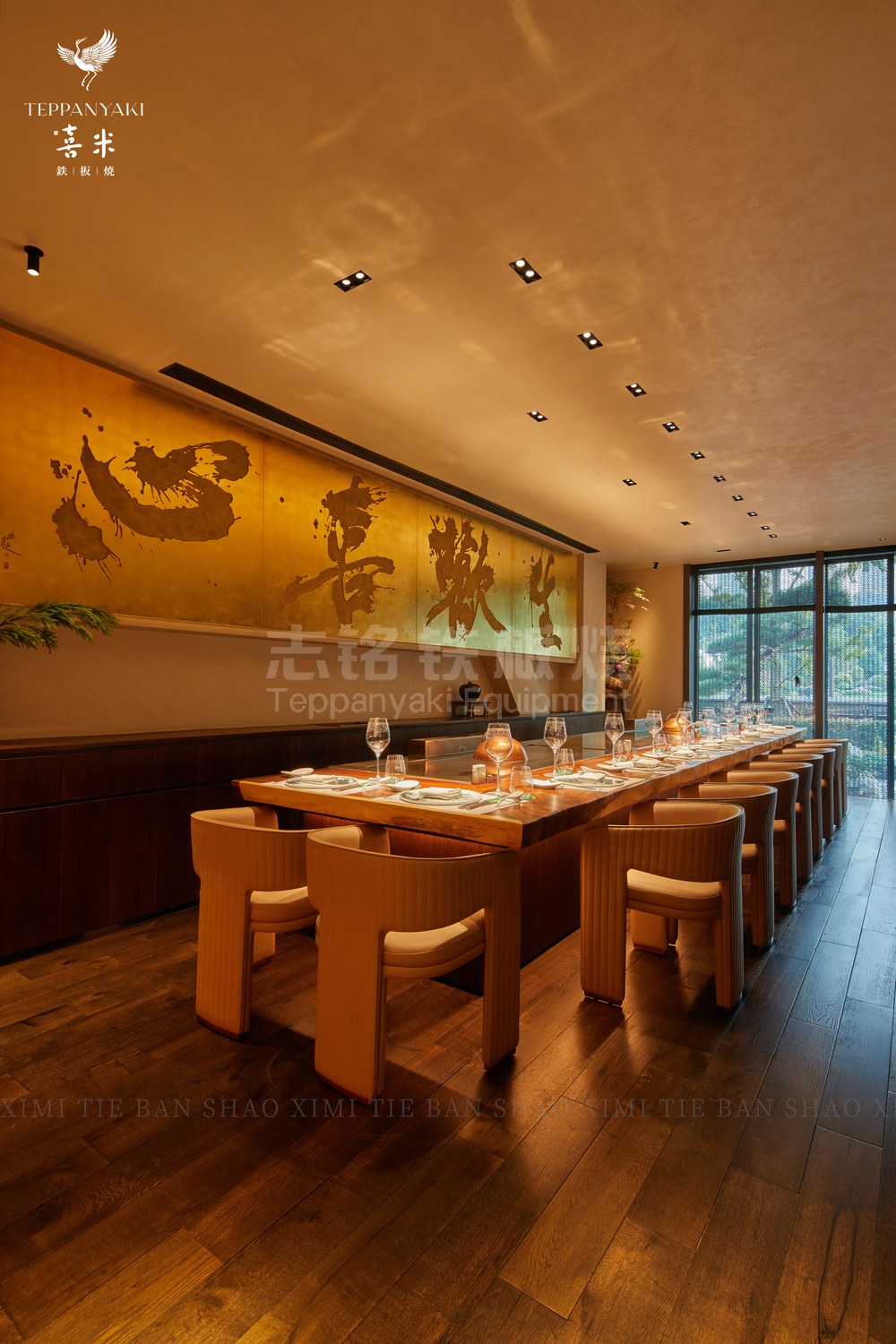 长方形、双炒位、客户案例实景、铁板烧餐厅，铁板烧设备客户现场实景。