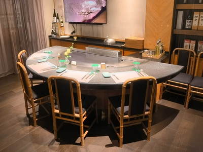 志铭半圆形6-8人座铁板烧设备，增加隔热油槽