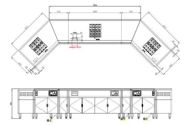 出口印尼，7台异形定制铁板烧设备，CAD图纸+设备发货图